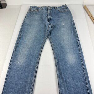 VTG Levi's Jeans Men's 33x29* 505 Straight Blue Faded Distressed Denim Tag 36x30